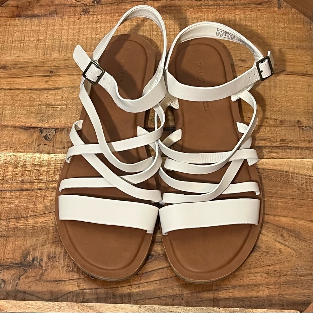 Toms Womens Sephina Leather Criss-Cross Slingback Sandals Shoes